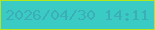 文字の大きさ：5、枠の色：b4e61b、背景の色：3acbc4、文字の色：3caeb7 無料ブログパーツのブログ時計