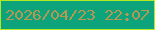 文字の大きさ：5、枠の色：b4e921、背景の色：0da47c、文字の色：b49853 無料ブログパーツのブログ時計