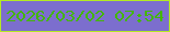 文字の大きさ：1、枠の色：b4ea23、背景の色：7c6ece、文字の色：43b703 無料ブログパーツのブログ時計