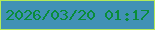 文字の大きさ：4、枠の色：b4ea5a、背景の色：4191b5、文字の色：098d39 無料ブログパーツのブログ時計