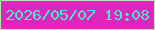 文字の大きさ：4、枠の色：b4eab1、背景の色：dd28be、文字の色：4fe7c9 無料ブログパーツのブログ時計