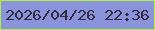 文字の大きさ：3、枠の色：b4ec39、背景の色：8994dc、文字の色：35293e 無料ブログパーツのブログ時計