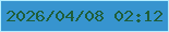 文字の大きさ：5、枠の色：b4edff、背景の色：3794cf、文字の色：1f5e39 無料ブログパーツのブログ時計