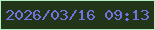 文字の大きさ：1、枠の色：b4eec3、背景の色：223518、文字の色：7273e0 無料ブログパーツのブログ時計