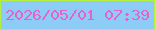 文字の大きさ：1、枠の色：b4ef3d、背景の色：8dccf6、文字の色：e463c9 無料ブログパーツのブログ時計