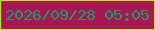 文字の大きさ：2、枠の色：b4f00f、背景の色：aa1555、文字の色：139f5e 無料ブログパーツのブログ時計