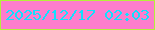 文字の大きさ：3、枠の色：b4f03a、背景の色：fd7dcc、文字の色：10e0fe 無料ブログパーツのブログ時計
