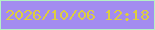 文字の大きさ：3、枠の色：b4f2c5、背景の色：a38cf0、文字の色：ddcd40 無料ブログパーツのブログ時計