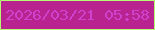 文字の大きさ：5、枠の色：b4fb72、背景の色：b8238f、文字の色：ce42cd 無料ブログパーツのブログ時計