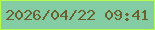 文字の大きさ：3、枠の色：b4ff4b、背景の色：84cca3、文字の色：6a612f 無料ブログパーツのブログ時計