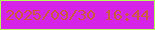 文字の大きさ：3、枠の色：b4ff5b、背景の色：d523e7、文字の色：c95d3f 無料ブログパーツのブログ時計