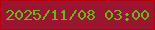 文字の大きさ：1、枠の色：b50011、背景の色：9b1531、文字の色：61bc15 無料ブログパーツのブログ時計