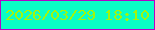 文字の大きさ：2、枠の色：b502c7、背景の色：0afec5、文字の色：a2f50c 無料ブログパーツのブログ時計