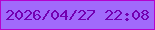文字の大きさ：3、枠の色：b503cc、背景の色：a16afb、文字の色：7300b2 無料ブログパーツのブログ時計