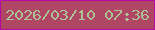 文字の大きさ：5、枠の色：b508a5、背景の色：ae4664、文字の色：aec094 無料ブログパーツのブログ時計
