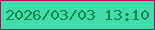 文字の大きさ：2、枠の色：b50961、背景の色：45dcac、文字の色：11874d 無料ブログパーツのブログ時計