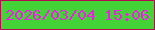 文字の大きさ：3、枠の色：b50a50、背景の色：44d336、文字の色：f41aeb 無料ブログパーツのブログ時計