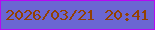 文字の大きさ：5、枠の色：b50af2、背景の色：6b66d2、文字の色：924102 無料ブログパーツのブログ時計