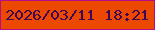 文字の大きさ：5、枠の色：b50c87、背景の色：ed4800、文字の色：3e0555 無料ブログパーツのブログ時計