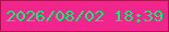 文字の大きさ：3、枠の色：b50e55、背景の色：f1268d、文字の色：07f073 無料ブログパーツのブログ時計