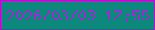 文字の大きさ：5、枠の色：b50fcd、背景の色：0c887c、文字の色：8c34ca 無料ブログパーツのブログ時計