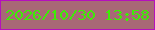 文字の大きさ：2、枠の色：b510bd、背景の色：a86876、文字の色：3ded06 無料ブログパーツのブログ時計