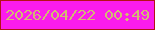 文字の大きさ：4、枠の色：b51116、背景の色：fb1cec、文字の色：d2b972 無料ブログパーツのブログ時計