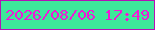 文字の大きさ：4、枠の色：b511b6、背景の色：3ee89a、文字の色：f118d7 無料ブログパーツのブログ時計