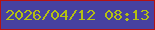文字の大きさ：2、枠の色：b51212、背景の色：4741a0、文字の色：b4c012 無料ブログパーツのブログ時計