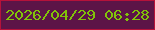 文字の大きさ：4、枠の色：b5123a、背景の色：5c1447、文字の色：81c309 無料ブログパーツのブログ時計
