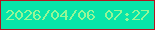 文字の大きさ：2、枠の色：b5141f、背景の色：08e5a9、文字の色：95f697 無料ブログパーツのブログ時計