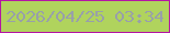 文字の大きさ：4、枠の色：b515a4、背景の色：b0d35d、文字の色：98a0a9 無料ブログパーツのブログ時計