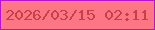 文字の大きさ：2、枠の色：b515ca、背景の色：fc7685、文字の色：c74043 無料ブログパーツのブログ時計
