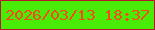 文字の大きさ：2、枠の色：b5162c、背景の色：48ec07、文字の色：fc471c 無料ブログパーツのブログ時計