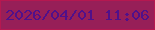 文字の大きさ：2、枠の色：b51850、背景の色：971f58、文字の色：50108a 無料ブログパーツのブログ時計