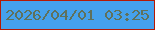 文字の大きさ：3、枠の色：b51904、背景の色：45a1ed、文字の色：5f715c 無料ブログパーツのブログ時計