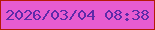 文字の大きさ：1、枠の色：b51b06、背景の色：e75cd0、文字の色：5f2aa9 無料ブログパーツのブログ時計