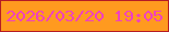 文字の大きさ：3、枠の色：b51b25、背景の色：ff9a1f、文字の色：f041be 無料ブログパーツのブログ時計