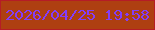 文字の大きさ：3、枠の色：b51c26、背景の色：ae3f11、文字の色：843df7 無料ブログパーツのブログ時計