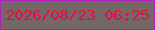 文字の大きさ：4、枠の色：b51cc4、背景の色：746866、文字の色：e60c44 無料ブログパーツのブログ時計