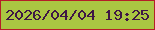 文字の大きさ：3、枠の色：b51e27、背景の色：aac642、文字の色：3e1745 無料ブログパーツのブログ時計