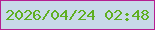 文字の大きさ：4、枠の色：b51f91、背景の色：c8d9e8、文字の色：5faf21 無料ブログパーツのブログ時計