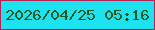 文字の大きさ：5、枠の色：b52253、背景の色：1de2ef、文字の色：225821 無料ブログパーツのブログ時計
