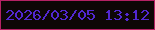 文字の大きさ：5、枠の色：b52264、背景の色：0e0706、文字の色：5228d1 無料ブログパーツのブログ時計