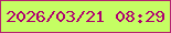 文字の大きさ：5、枠の色：b52371、背景の色：c5fe63、文字の色：af0270 無料ブログパーツのブログ時計