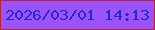 文字の大きさ：4、枠の色：b5242f、背景の色：9b52f9、文字の色：2828c3 無料ブログパーツのブログ時計