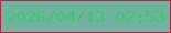 文字の大きさ：1、枠の色：b52543、背景の色：70b3a0、文字の色：3ccb69 無料ブログパーツのブログ時計