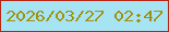 文字の大きさ：5、枠の色：b52614、背景の色：a7e4f3、文字の色：a1910e 無料ブログパーツのブログ時計