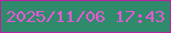 文字の大きさ：4、枠の色：b5269f、背景の色：308a6c、文字の色：e658d4 無料ブログパーツのブログ時計