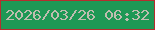 文字の大きさ：4、枠の色：b52d2e、背景の色：1e9855、文字の色：bfbdaf 無料ブログパーツのブログ時計